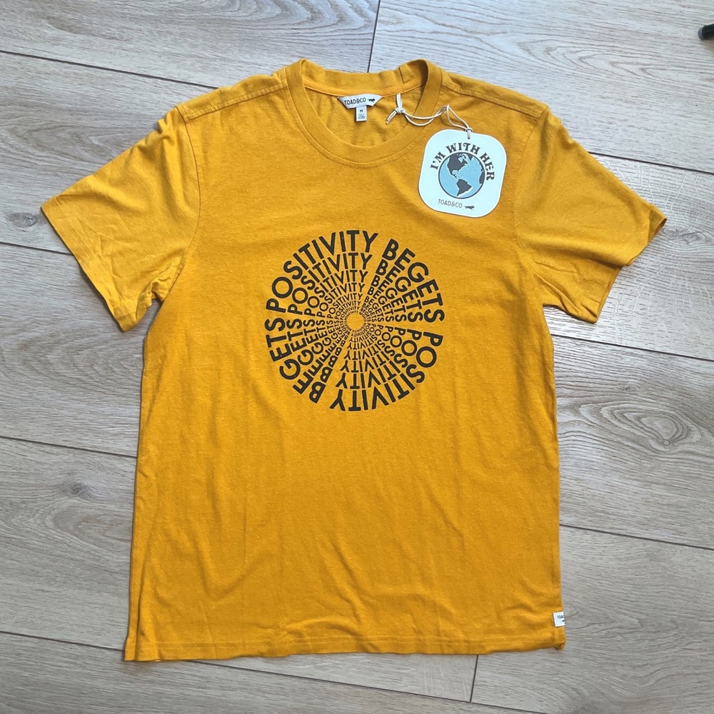 Toad&Co Graphic Tee Positivity Short Sleeve Crew Neck T-Shirt Mens‎ M